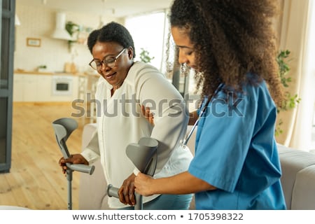 Stock fotó: Woman With Crutch