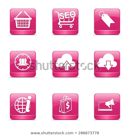 Zdjęcia stock: Seo Internet Sign Square Vector Pink Icon Design Set 7