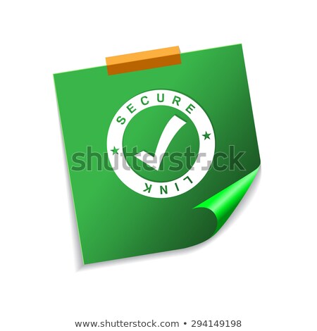 Foto d'archivio: Secure Link Green Sticky Notes Vector Icon Design