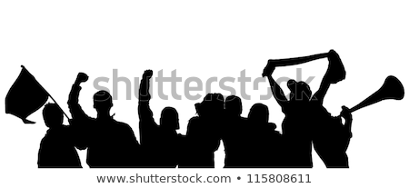 Stockfoto: Sports Fan In Baseball Cap Celebrating