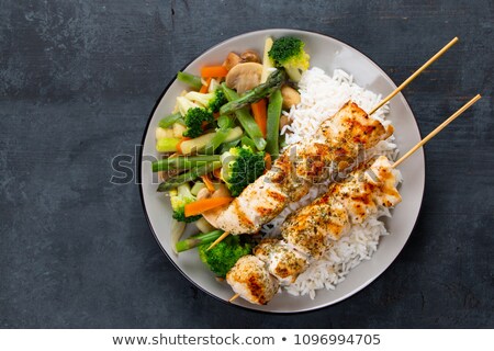 Foto stock: Rice And Grilled Zucchini