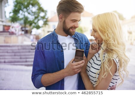 Stock fotó: Shocked Young Woman Receiving A Marriage Proposal