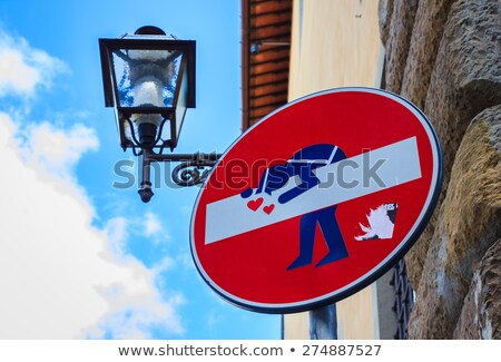 Foto stock: Road Signs In Florence Italy