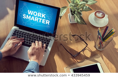 Foto stock: Hand Drawn Work Smarter Concept On Chalkboard