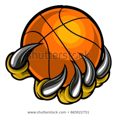 Сток-фото: Monster Or Animal Claw Holding Basketball Ball
