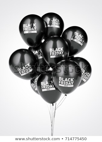 Zdjęcia stock: A Few Balloons With Black Friday Sale Sign 3d Rendering