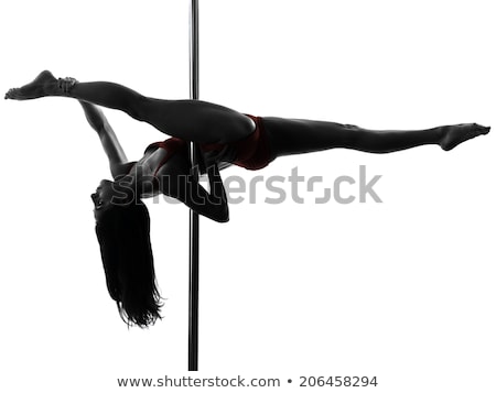 Foto d'archivio: Pole Dancing Woman Silhouette