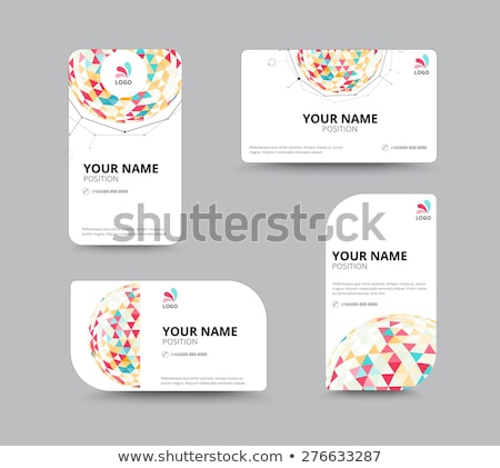 Foto stock: Business Card Template Polygon Geometry Background