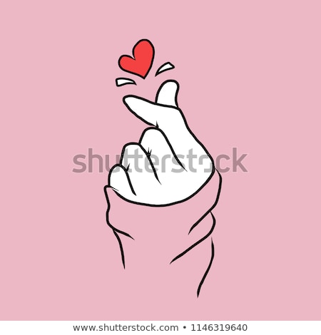 Foto stock: Korean Love Sign