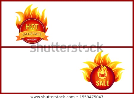 [[stock_photo]]: Mega Sale Burning Labels With Info About Discounts