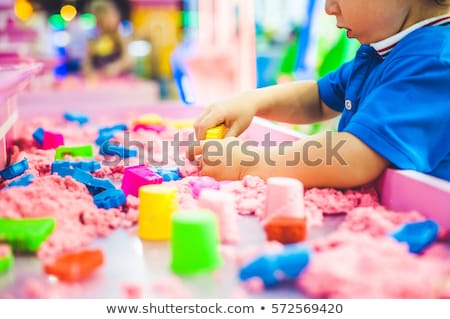 Stock foto: Boy Playing With Sand In Preschool The Development Of Fine Motor Concept Creativity Game Concept