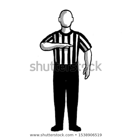 Zdjęcia stock: Basketball Referee Delayed Lane Violation Hand Signal Retro