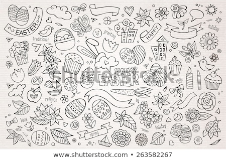 [[stock_photo]]: Happy Easter Hand Drawn Cartoon Doodles Illustration