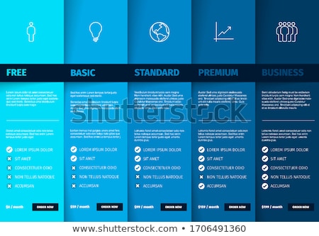 Stock fotó: Products Versions Feature And Price List Table