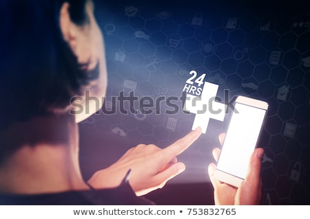 Stock photo: Person Touching Clinic Call Center Concept