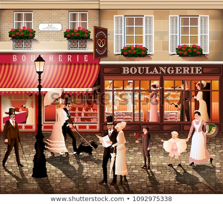 Zdjęcia stock: Parisian Architecture And Historical Buildings Restaurants And Boutique Stores On Streets Of Paris