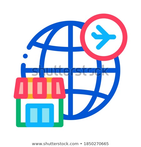 Stok fotoğraf: Duty Free All Over World Icon Vector Outline Illustration