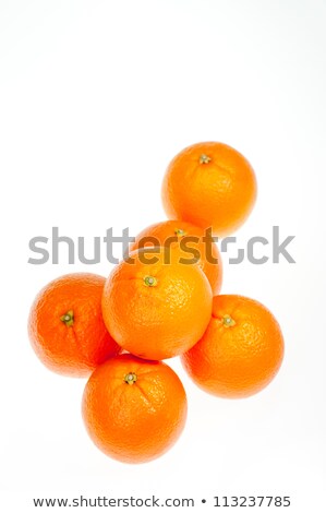 Six Oranges Vertical Isolated Over White Stockfoto © Calvste