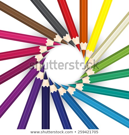 [[stock_photo]]: Vector Colored Pencils Arranged In A Circle