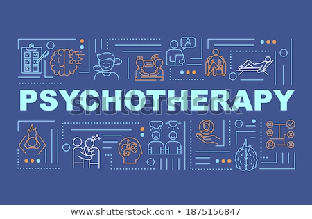 Foto stock: Health Behavior Color Icons On Blue Background
