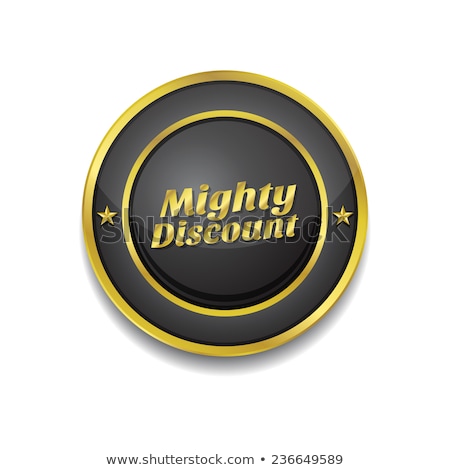 ストックフォト: Mighty Discount Golden Vector Icon Button