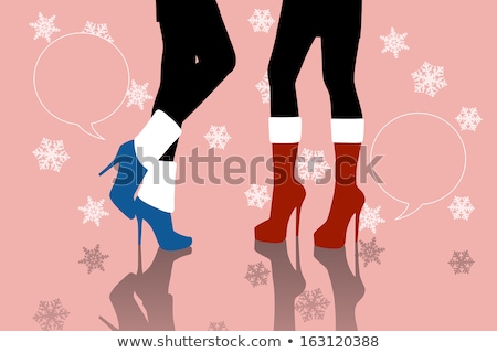 Stock fotó: Woman Legs In Red Shoes Between Other High Heels