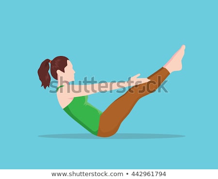 Foto stock: Pilates Reformer Woman Short Box Teaser Exercise