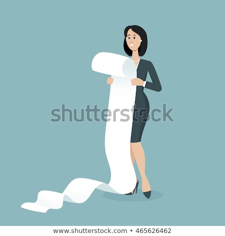 Stok fotoğraf: Business Woman Holding Long Bill