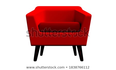 Foto stock: Red Arm Chair In Bright Interior 3d Rendering