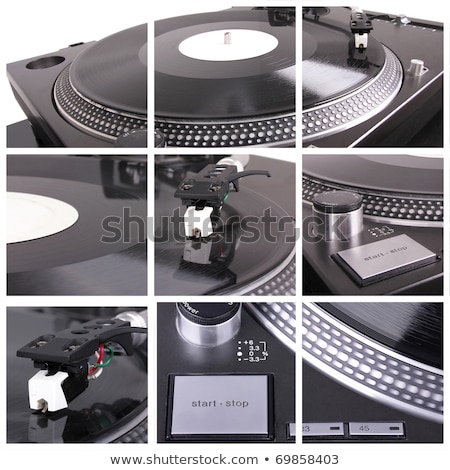 Stockfoto: Collage Of Turntables Playing Vinyl Records