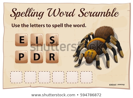 [[stock_photo]]: Spelling Word Scrable Game With Word Spider