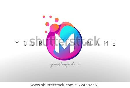 Stok fotoğraf: Letter M Magenta Logo Vector