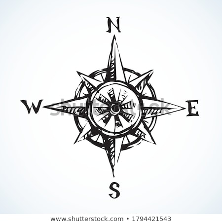 Stockfoto: Compass Hand Drawn Outline Doodle Icon
