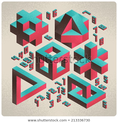 Stockfoto: Geometry Color Isometric Concept Icons