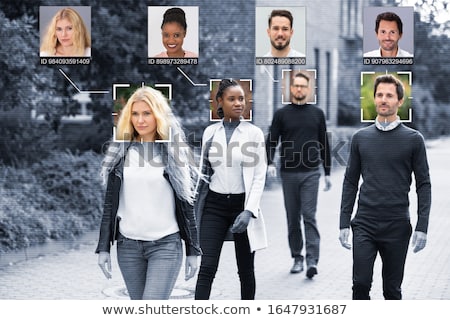 Stockfoto: People Faces Recognized With Intellectual Learning System