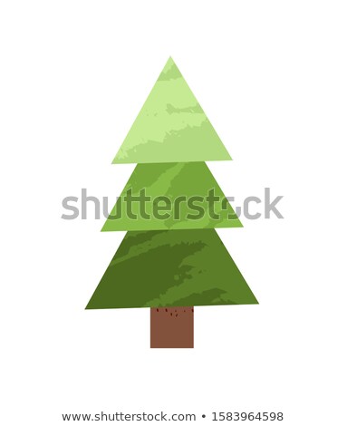 Stockfoto: Green Spruce Tree Made Of Simple Triangles Design