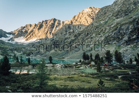 Stock fotó: Misty Sunrise In Altai Mountains Nature Reserve