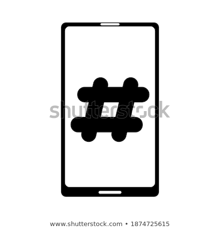 Stock photo: Black Screened Phone With A Hashtag Vector