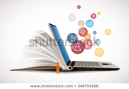 Foto stock: Tablet Pc Computer And Book