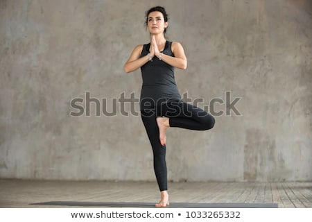 ストックフォト: Portrait Of Beautiful Woman Working Out Yoga Exercise Tree Pose