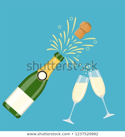 Stock fotó: Champagne Bottle And Glass