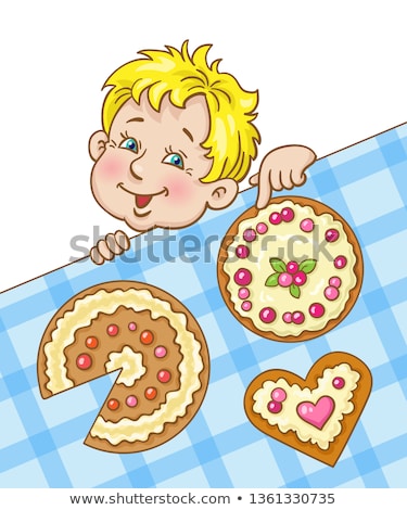 Stok fotoğraf: Boy Eating Pie