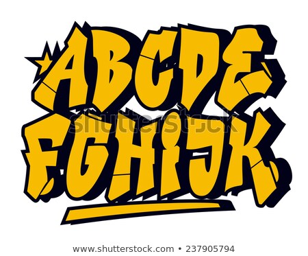 Stok fotoğraf: Vector Graffiti Font Alphabet Part 1