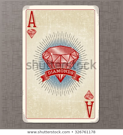 Stock fotó: Diamond Poker Greeting Card Vector Illustration