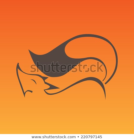 Foto stock: Fox Sign In Curve Lines