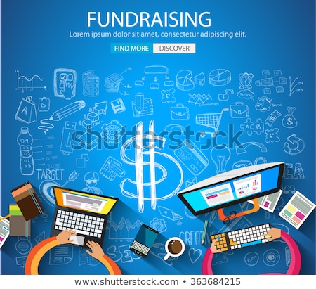 Foto stock: Fundraising Concept With Doodle Design Style