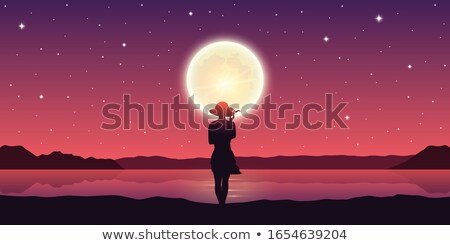 Stockfoto: Girl With Moonlight