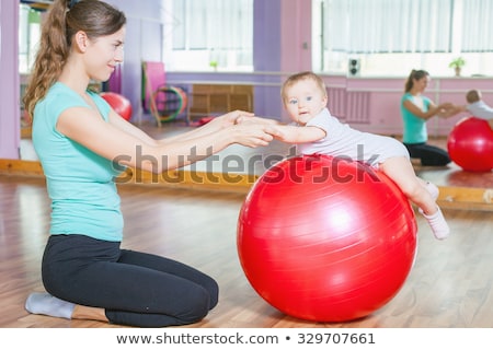 Сток-фото: Beautiful Gymnast Girl With Red Ball