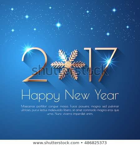 Stok fotoğraf: Golden New 2017 Year Greeting Card Vector Illustration