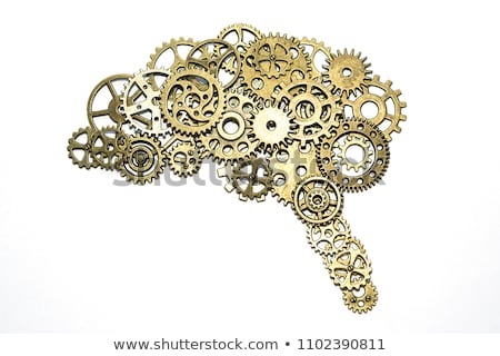 Stok fotoğraf: Golden Cog Gears With Engineering Process Concept